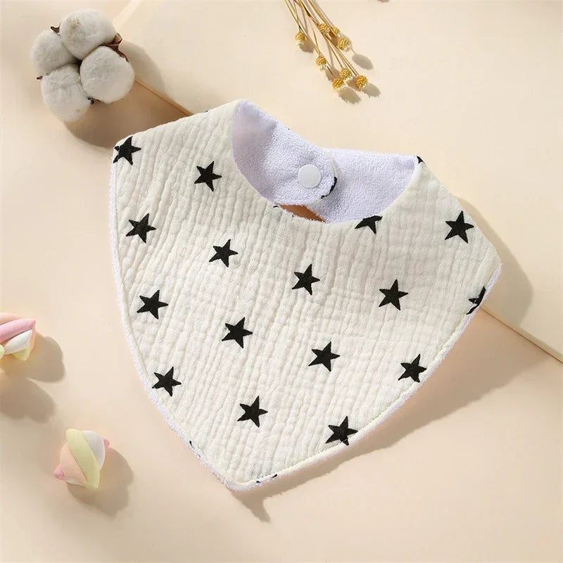 New Baby Cartoon Animal Triangle Bib Pure Cotton Waterproof Boy Girl Kid Printed Saliva Towel Newborn Infant Anti Spitting Cloth