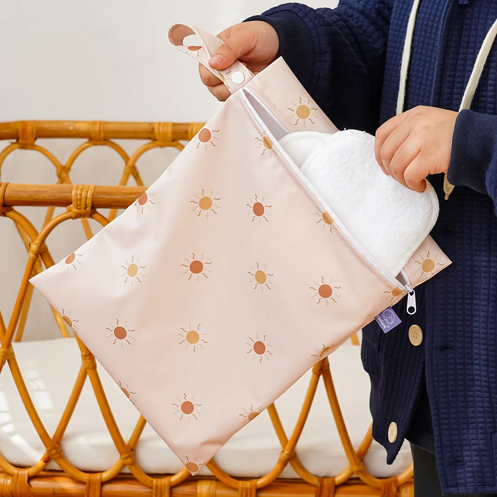 Elinfant Rainbow&Sun Pirnt 3PCS Portable Storage Bag Travel Wash Cosmetic Bag Waterproof Diaper Bag