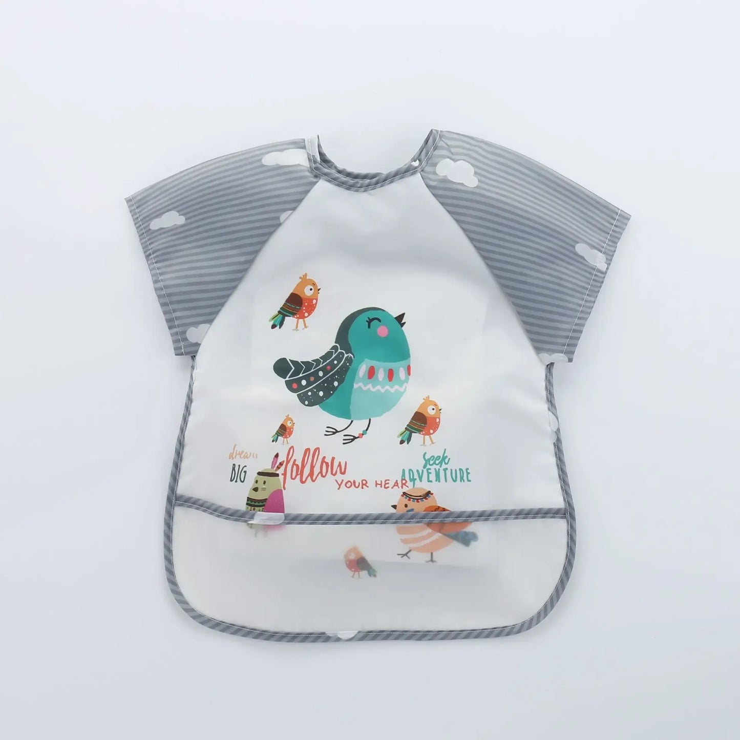 0-3Y Boys Girls Burp Clothes Waterproof Eating Smock Infant Toddler Baby Cartoon Sleeveless Art Apron Animal Smock Soft Baby Bib