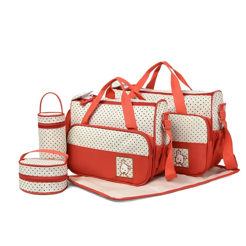 5pcs/set Large Capacity Baby Bag for Mom Travel Stroller Organizer Baby Diaper Bag Mummy Maternity Newborn Accessories Bag