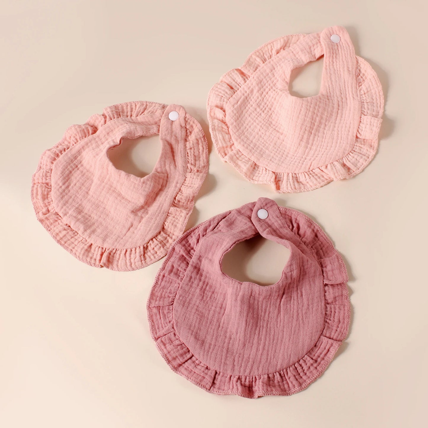 8pcs Newborn Cotton Ruffle Bibs Kids Feed Drool Bibs Toddler Cute Salive Towel Hot Sale Baby Burp Cloth
