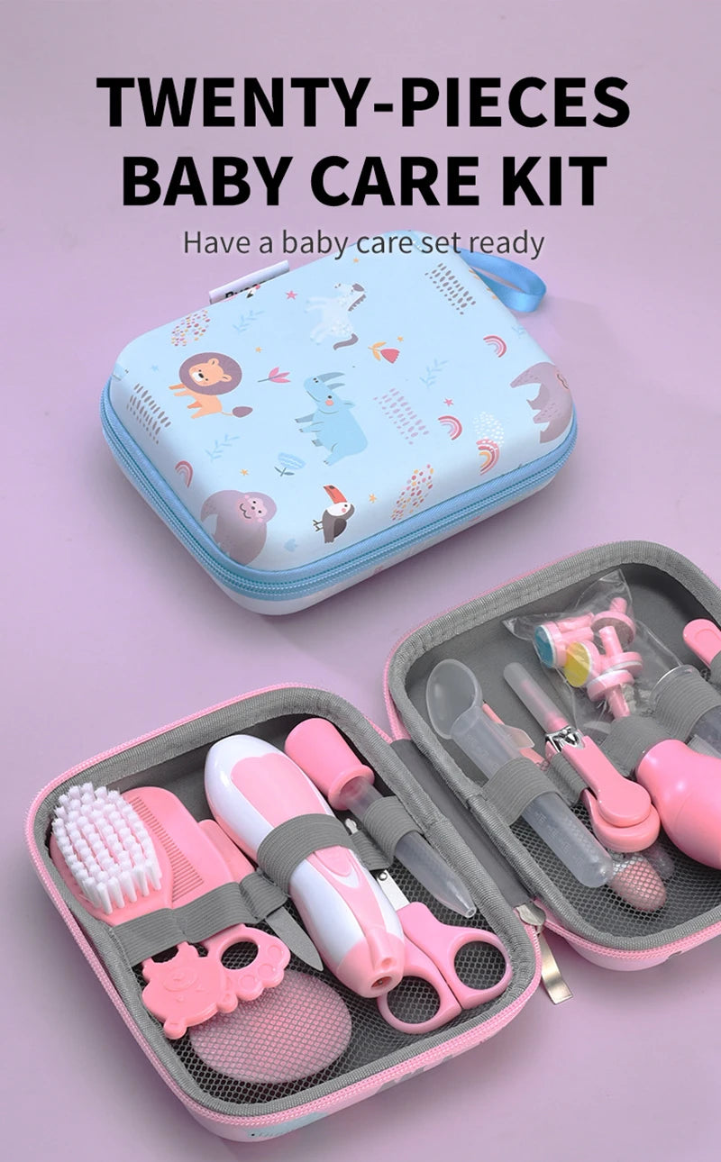 Baby Care Kit Baby Nasal Inhaler Nail Clipper Brush File Comb Scissors Set Daily Cleaning and Care Grooming Kit Accessories