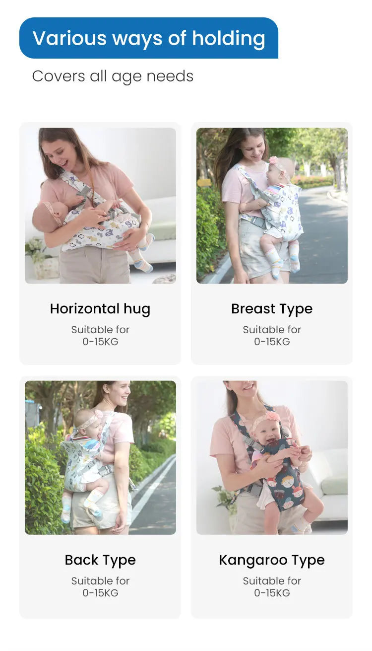 PANGDUBE Ergonomic Baby Carrier Kangaroo Baby Sling Newborn Wrap for Outdoor Use Comfortable Infant Carrier for Babies & Toddler