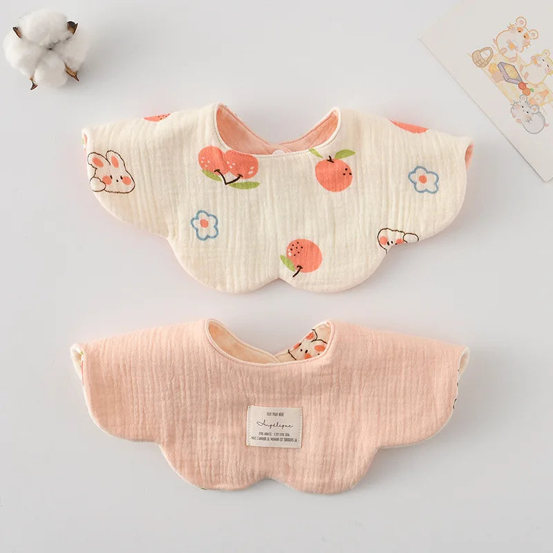 New Cute Cotton Baby Feeding Drool Bib Infants Two-sided Usable Saliva Towel Soft Burp Cloth For Newborn Toddler Kids Bibs