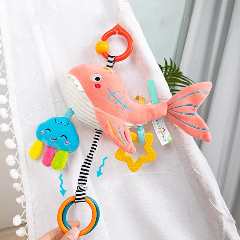Soft Infant Crib Bed Stroller Mobile Hanging Rattle Baby Educational Toys Brain Developmental Hand Grip Cute Stuffed Animal Toys