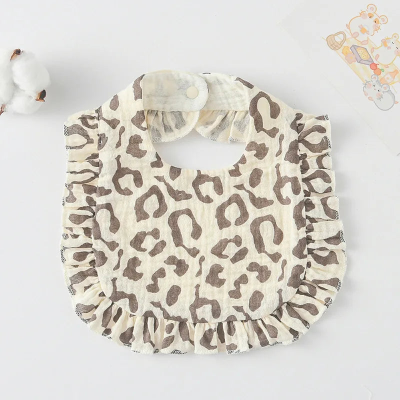 3pcs Children Bib Set Cotton Muslin Toddler Baby Comfort Saliva Dorp Shape Towel Solid With Button Kid Bibs