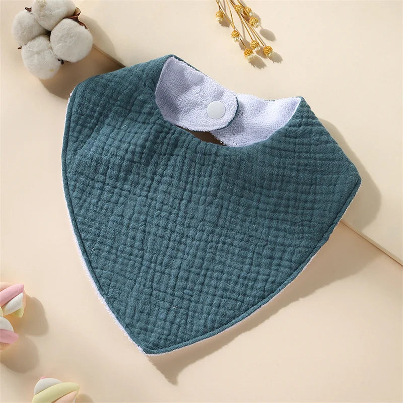 New Baby Cartoon Animal Triangle Bib Pure Cotton Waterproof Boy Girl Kid Printed Saliva Towel Newborn Infant Anti Spitting Cloth