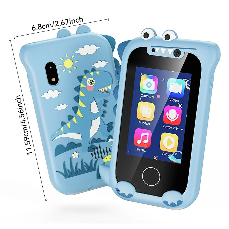 Kids Smart Phone Educational Toys Children Musical Player MP3 Dual Camera Selfie With 512MB Card Touchscreen Learning Toy Gifts