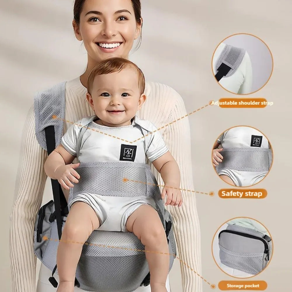 4-48 Mouths Baby Sling Bebes Waist Stool Baby Bag Carrier Wrap Portable Kid Hip Seat with Safety Sling Multifunctional Seat Belt
