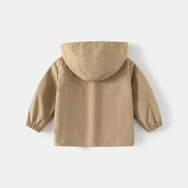 Kids Clothes Windbreaker Coats 2023 Spring Autumn New Boys Trench Jacket Children Windproof Hooded Outerwear 2-6 Years