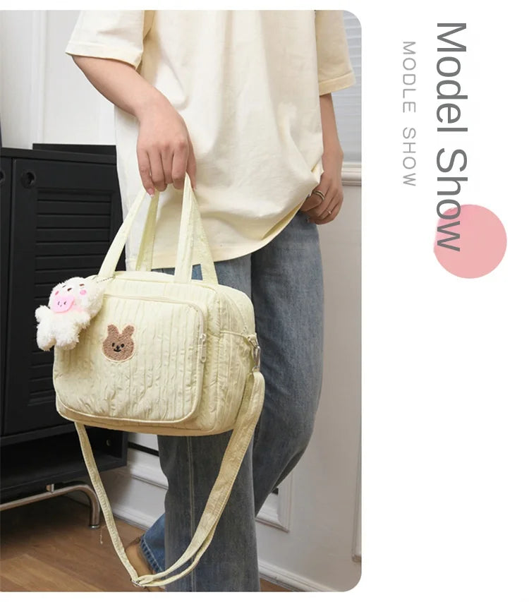 Baby Diaper Bags Maternity Mommy Bag Portable Multi-function Large Capacity Quilted Mom Travel Tote Bottle Storage with Pendant