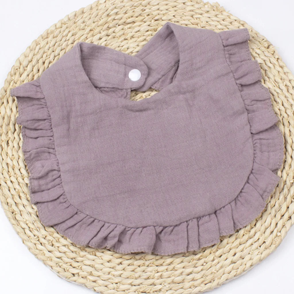 Gauze Bib for Boys Girls Pure Cotton Candy Colored Comfortable Saliva Bib Baby Solid Colored Lace Saliva Towel Baby Products