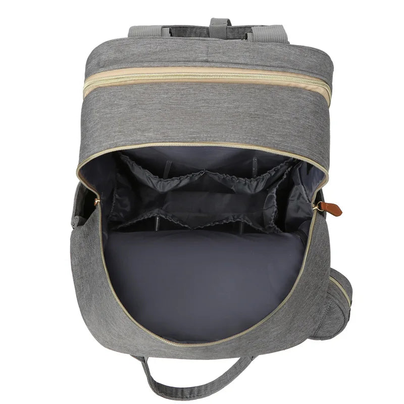 Folding Mommy Bag with USB Port and Shade Cloth Mosquito Net Portable Folding Crib Bed Multi Function Pee Pad Mother Baby Bag