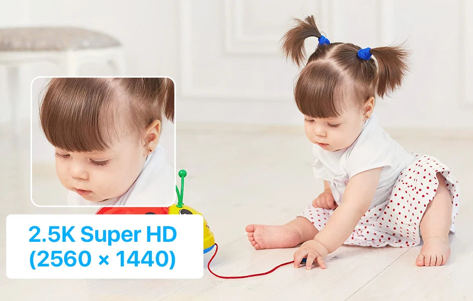 ZOSI C519M 4MP HD Indoor Baby Monitor 1.44 Inch Screen 2.4G/5G WiFi Video Call Auto Tracking Wireless IP Smart Surveillance Cam