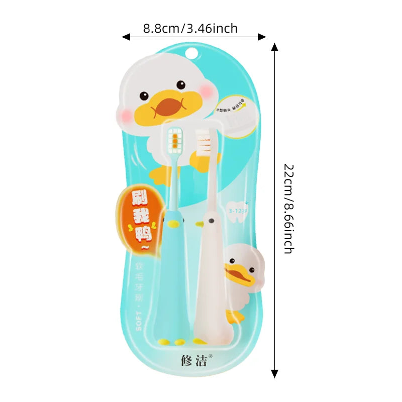 2/4/6/8pcs Cute Duck Children Toothbrushes 0.12mm High-Density Soft-Bristled Tooth Brush Non-Slip Tothbrush For Kids Aged 3-12