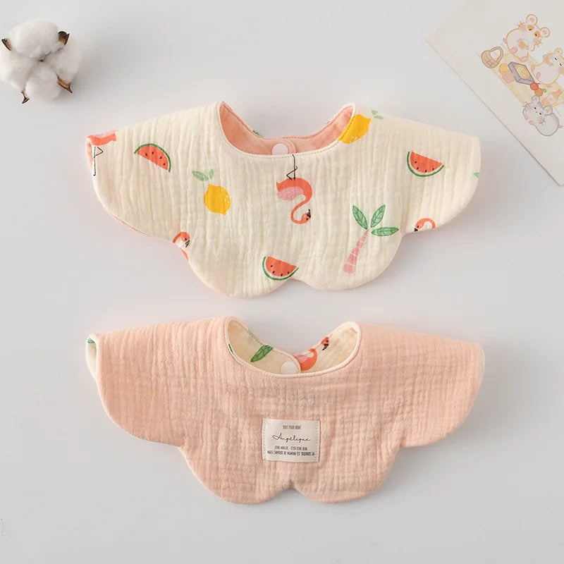 New Cute Cotton Baby Feeding Drool Bib Infants Two-sided Usable Saliva Towel Soft Burp Cloth For Newborn Toddler Kids Bibs