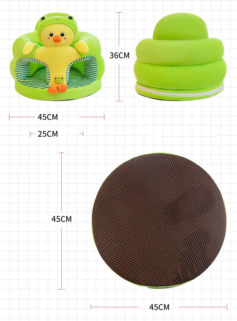 Cute Baby Sofa Support Seat Cover Plush Chair LearningTo Sit Feeding Chair Comfortable Toddler Nest Puff Washable Without Filler