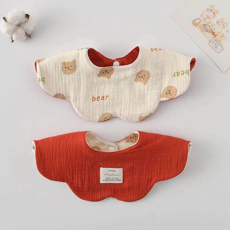 New Cute Cartoon Two-sided Usable Baby Feeding Drool Bib Infants Saliva Towel Cotton Burp Cloth For Newborn Toddler Kids Bibs