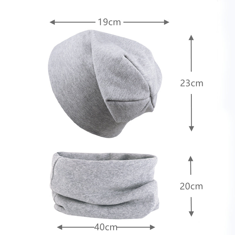 2pcs New Baby Hat Scarf Autumn Winter Soft Elastic Beanie Hats Cotton Newborn Bonnet Warm Accessories Set Boys Girls Hip Hop Cap