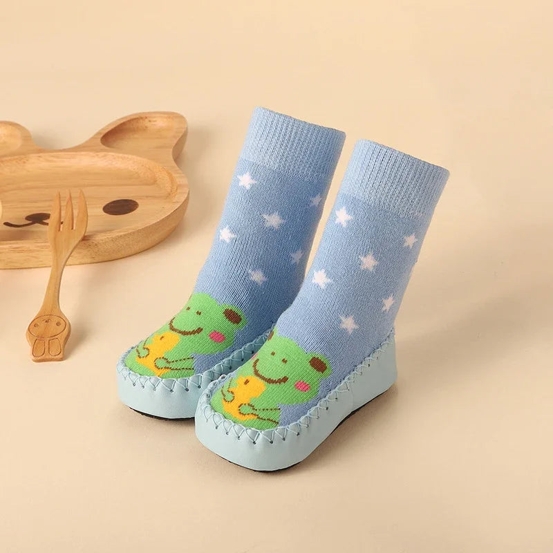 2025 New Born Baby Socks with Rubber Soles Infant Baby Girls Boys Shoes Spring Autumn Baby Floor Socks Anti Slip Soft Sole Sock
