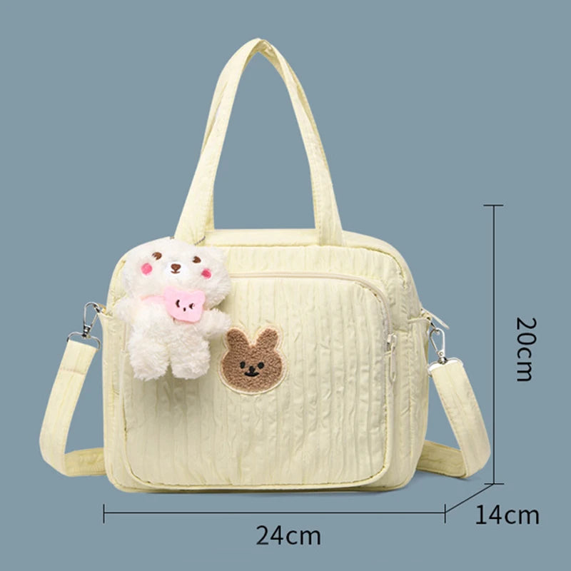 Baby Diaper Bags Maternity Mommy Bag Portable Multi-function Large Capacity Quilted Mom Travel Tote Bottle Storage with Pendant
