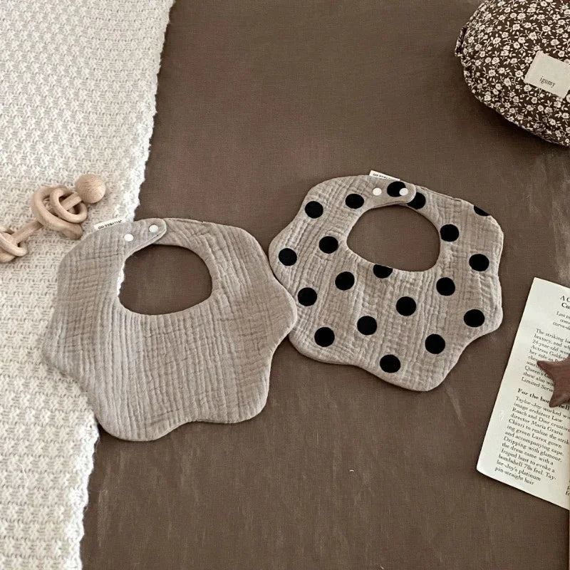 Boys and Girls Pure Cotton Candy Muslim Comfortable Saliva bib Baby Solid Lace Saliva Towel Saliva Towel Baby Supplies