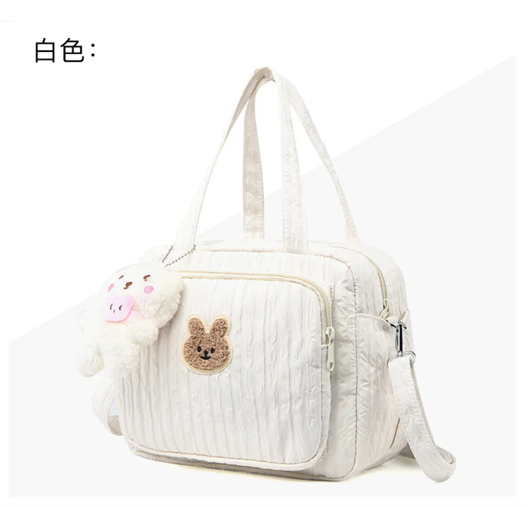 Baby Diaper Bags Maternity Mommy Bag Portable Multi-function Large Capacity Quilted Mom Travel Tote Bottle Storage with Pendant