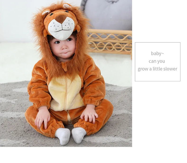 Toddler Outfit Unisex Baby Animal Costume Lion Costume for Kids Homewear Boys Jumpsuit Halloween Dress Up Romper