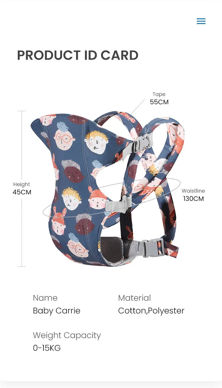 PANGDUBE Ergonomic Baby Carrier Kangaroo Baby Sling Newborn Wrap for Outdoor Use Comfortable Infant Carrier for Babies & Toddler
