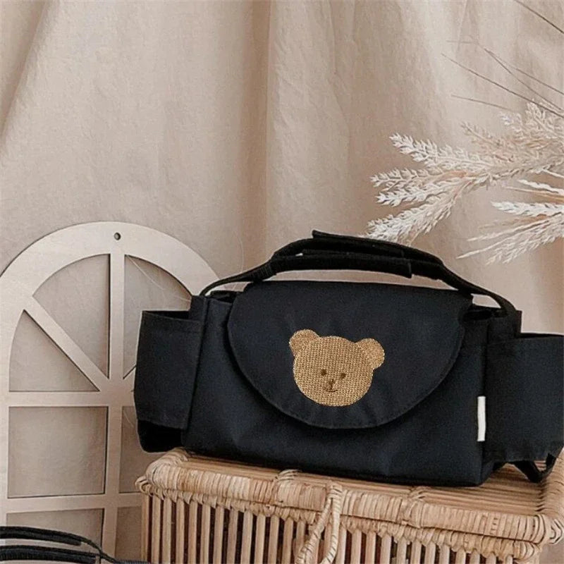 Baby Stroller Bag Pram Organizer Cartoon Bottle Holder Baby Stroller Accessories Hanging Caddy Storage Bag Mommy Bag