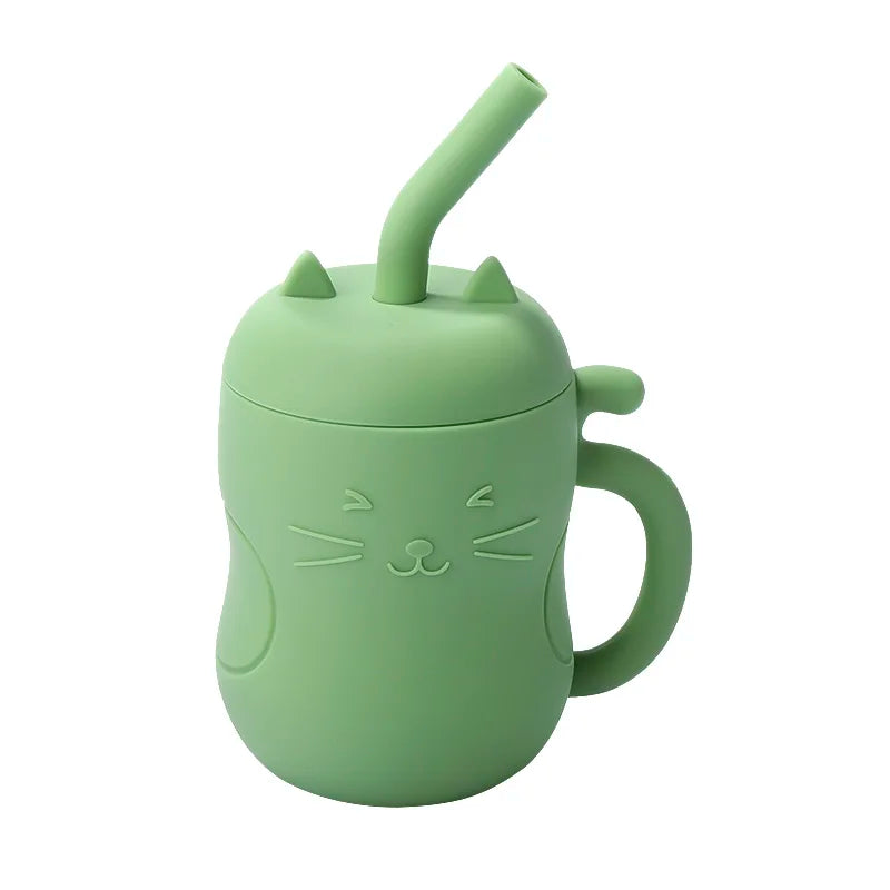 1pcs Baby Silicone Straw Cup BPA Free Portable Storage Snack Container Feeding Cup Kids Leakproof Learning Drink Cup