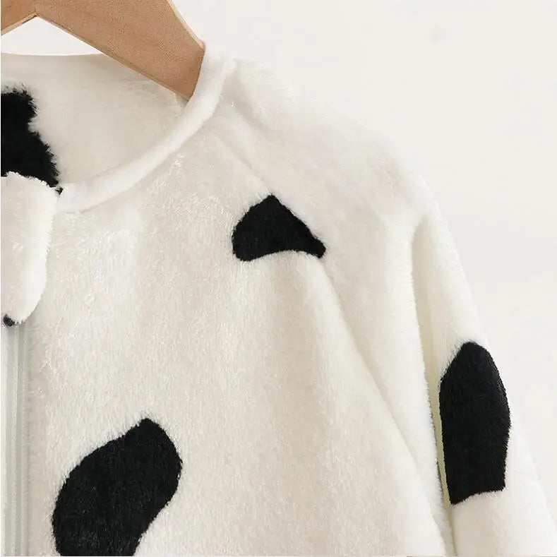 Coral Velvet Pajamas For Boys Girls Thick Flannel Onesies Toddles Warm Jumpsuits Kids Cartoon Blanket Autumn Winter Sleepwear