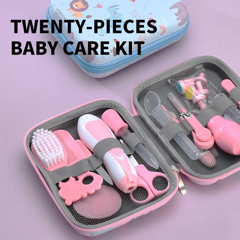 Baby Care Kit Baby Nasal Inhaler Nail Clipper Brush File Comb Scissors Set Daily Cleaning and Care Grooming Kit Accessories