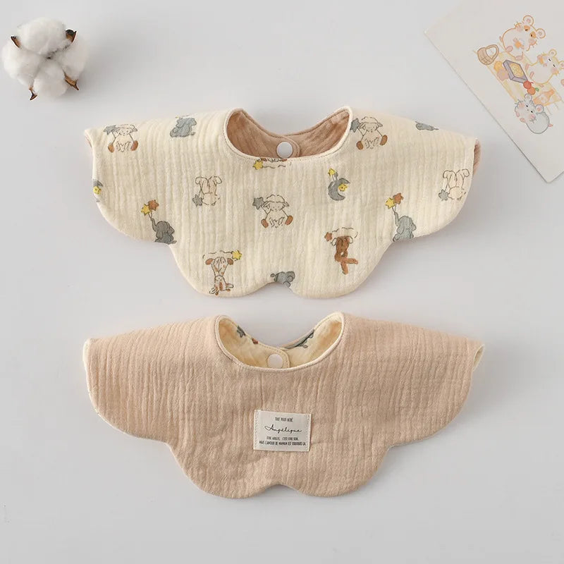 New Cute Cotton Baby Feeding Drool Bib Infants Two-sided Usable Saliva Towel Soft Burp Cloth For Newborn Toddler Kids Bibs