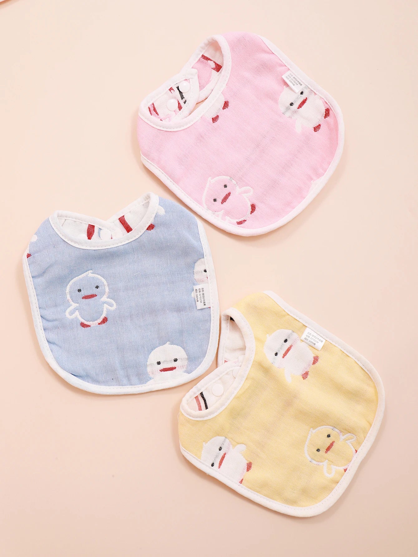 3pcs Baby Bibs U Shape Absorbent Soft Cotton Bib Soft Comfortable Toddler Feeding Eating Burpcloths Waterproof Saliva Towel