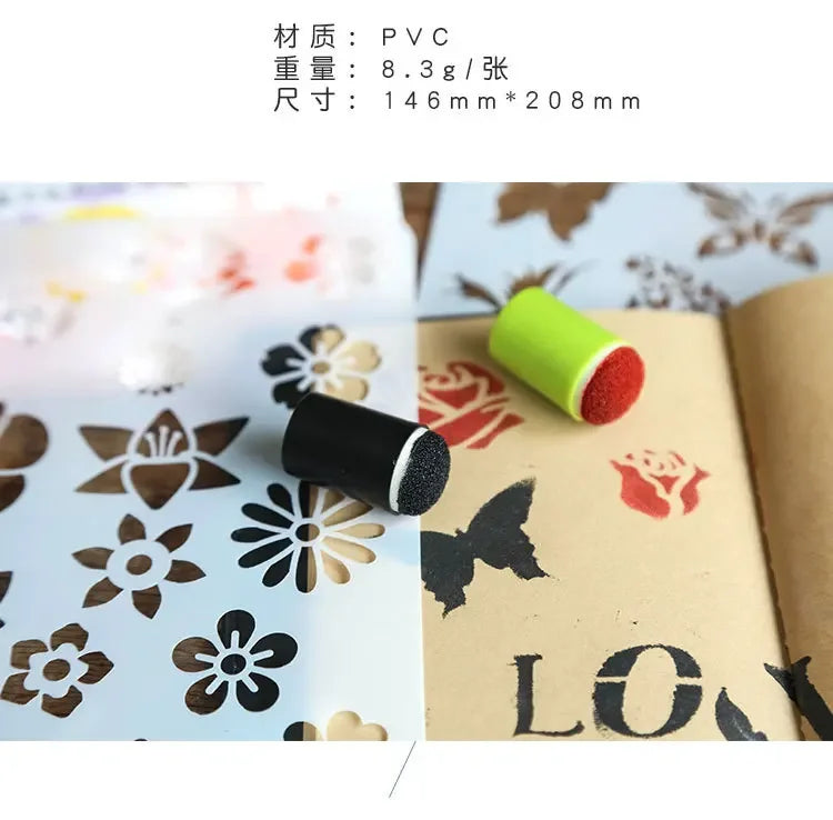 Journamm Finger Painting Kit Drawing Stencils Colorful Inkpad DIY Scrapbooking Creative Stationery Paint Tool School Supplies
