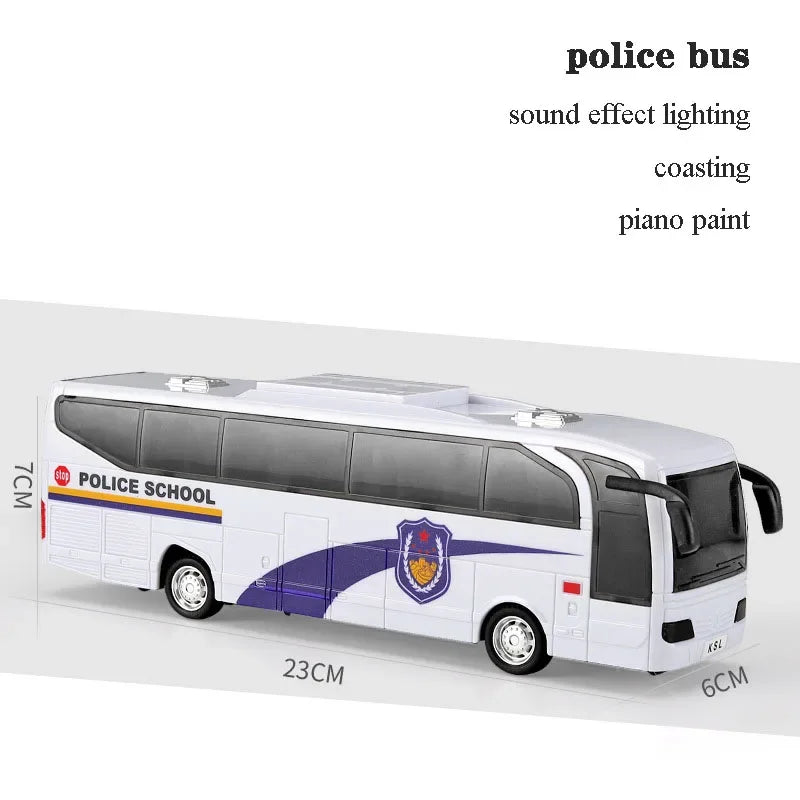 School Bus Toys Cars Plastics Little Cars City Bus With Sound And Light Up Friction Powered Cars Play Toys Gift For Kids