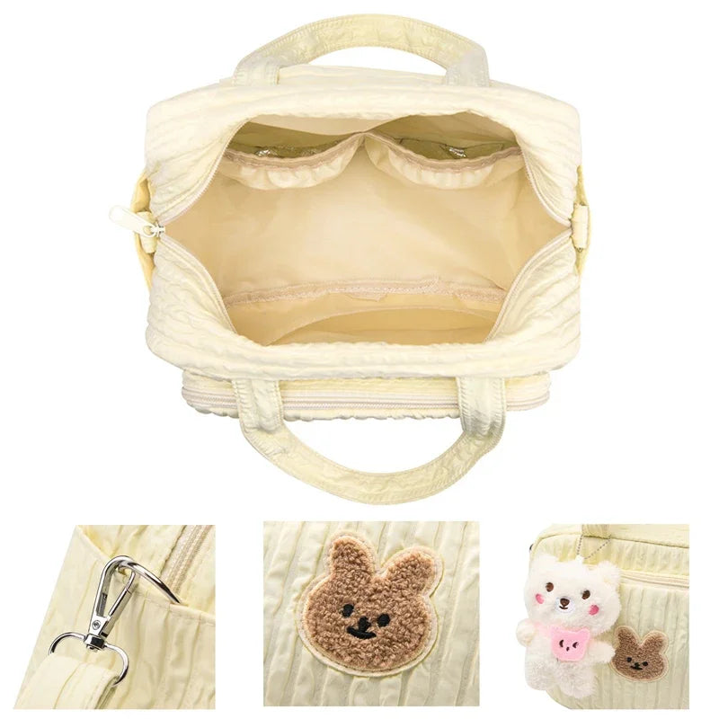 Baby Diaper Bags Maternity Mommy Bag Portable Multi-function Large Capacity Quilted Mom Travel Tote Bottle Storage with Pendant