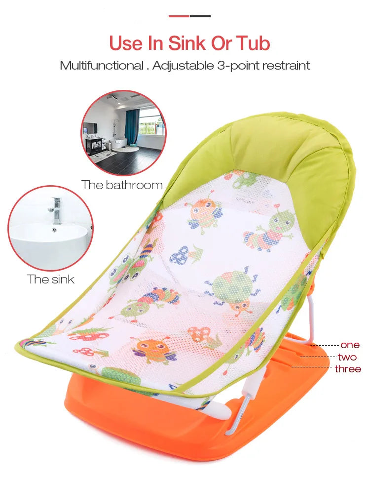 Summer Deluxe Baby Bather Seat Comfort Folding Baby Bather Rocking Chair Baby to Toddler Bath Tub - No-Slip Seat