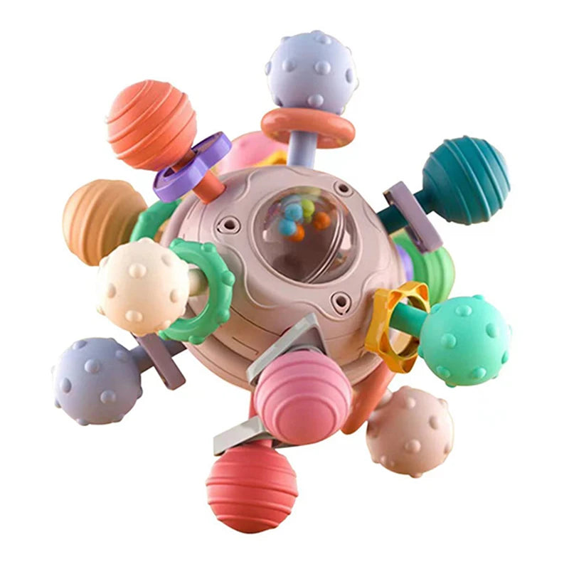 Montessori Baby Teething Toys Sensory Chew Teething Ball Rattle Grasping Activities Babies Toys for 0-18 Months Girls Boys Gifts