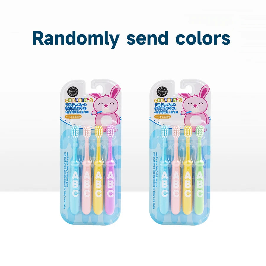 4/10 pcs Children's soft bristled toothbrush, cleaning and protecting gums, suitable for babies aged 6-12 years old