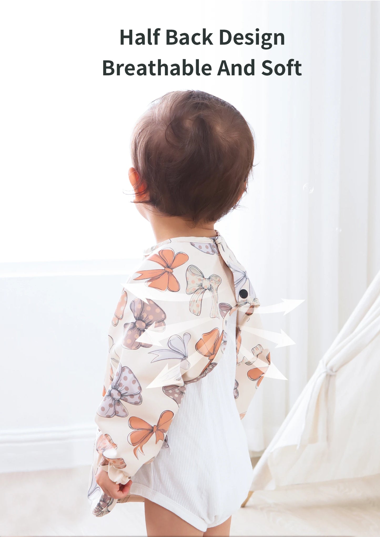 New Children Feeding Aprons Long sleeve Baby bib with Pocket Full Cover Baby Bibs with Pocket waterproof long sleeve bibs