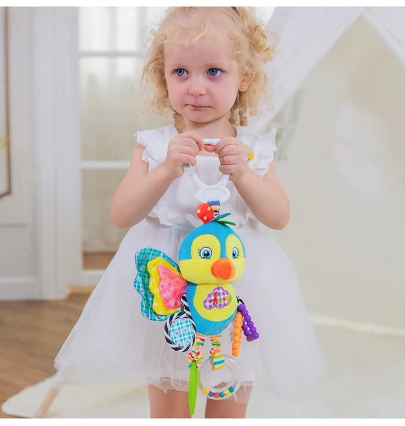 Soft Infant Crib Bed Stroller Mobile Hanging Rattle Baby Educational Toys Brain Developmental Hand Grip Cute Stuffed Animal Toys