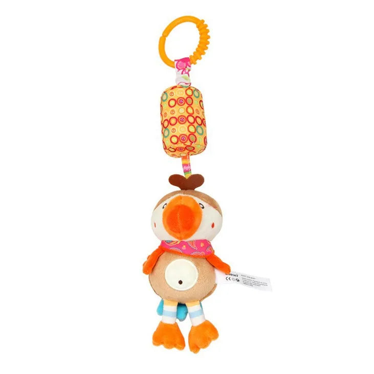 Baby Hanging Rattles Soft Sensory Learning Toy Plush Animals Stroller Infant Car Bed Crib Travel Activity for Babies Toddlers