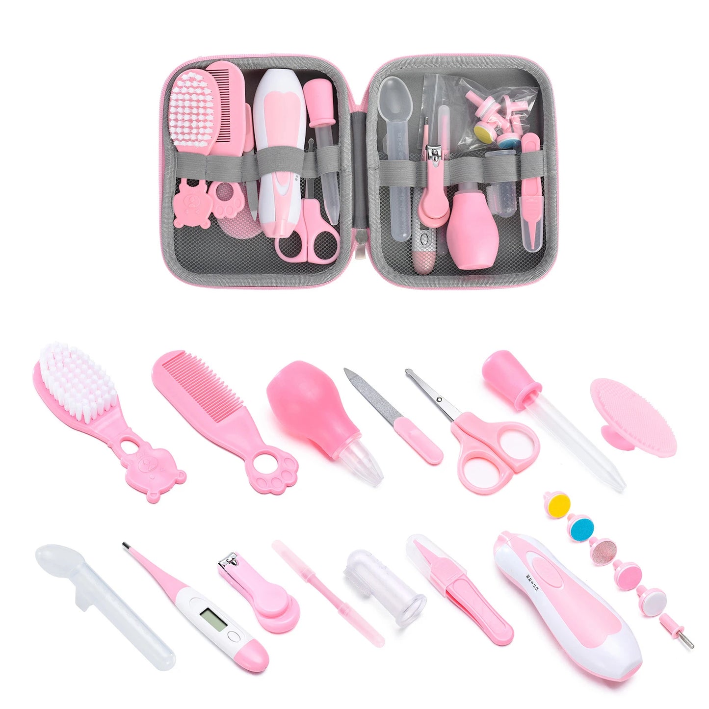 Baby Grooming Kit, Infant Safety Care Set with Hair Brush Comb Nail Clipper Nasal Aspirator,Baby Essentials Kit for Newborn