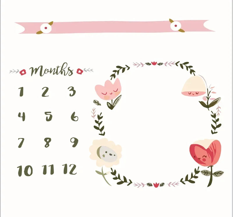 Background Blankets Play Mat Baby Milestone Photo Props Calendar Boy Girl Newborn Photography Props Cloth Photo Accessories