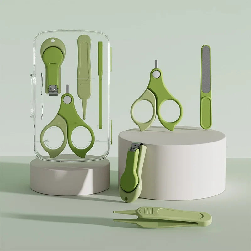 Baby Nail Kit, 4-in-1 Baby Nail Care Set with Cute Case, Baby Nail Clippers, Scissors, Nail File & Tweezers, Baby Manicure Kit