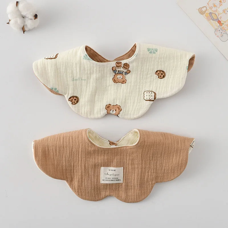 New Cute Cotton Baby Feeding Drool Bib Infants Two-sided Usable Saliva Towel Soft Burp Cloth For Newborn Toddler Kids Bibs