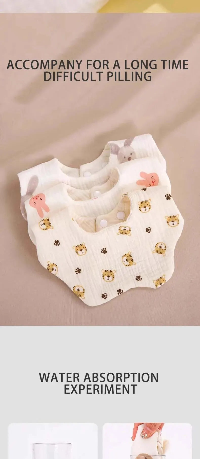 Wholesale Pure Cotton Printed Six-layer 360 Rotatable Baby Feeding Bibs Toddler Saliva Towel Infant Gauze Baby Bib