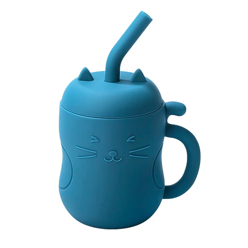 1pcs Baby Silicone Straw Cup BPA Free Portable Storage Snack Container Feeding Cup Kids Leakproof Learning Drink Cup